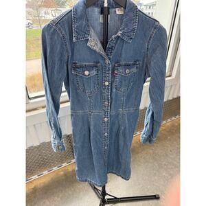 Levis Y2K Denim Dress XS EUC Button Front